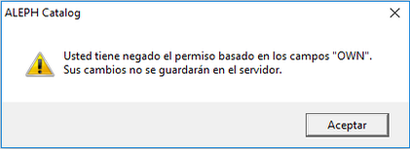 Registro bloqueado OWN