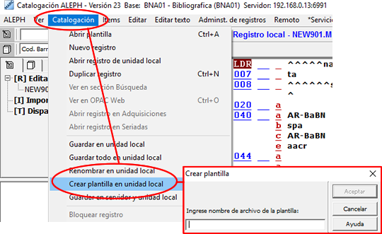 Crear plantilla local