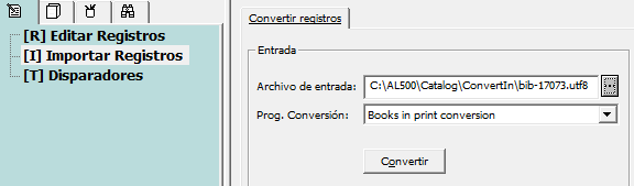 Convertir registro