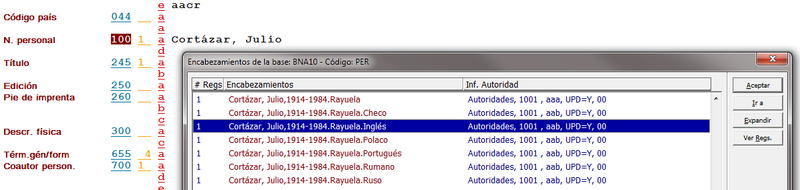 Consulta Ctrl+F3 Autoridades