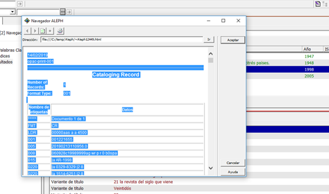 Impresión listados HEME
